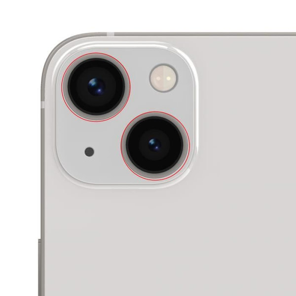 Takakameran linssi iPhone 13 / 13 Mini -puhelimelle 100 % yhteensopiva valkoinen