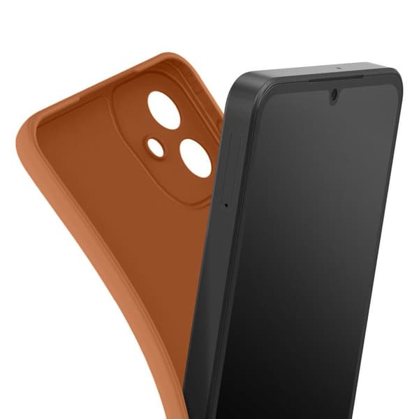 Silicone Soft Case for Galaxy A07 with Reinforced Camera Block Brown kastanj