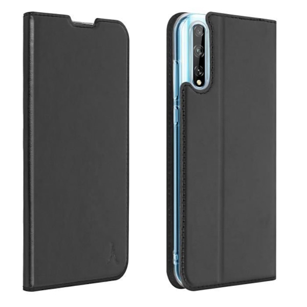 Housse - AKASHI - Huawei P Smart S - Ekologisk läder - Videostöd - Svart Svart