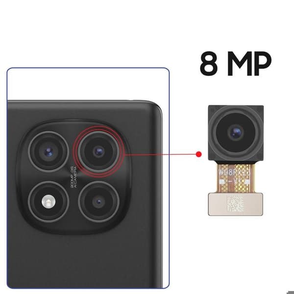 Bagkamera til Redmi Note 14 Pro 4G Ultra Vidvinkel 8MP Sort Svart
