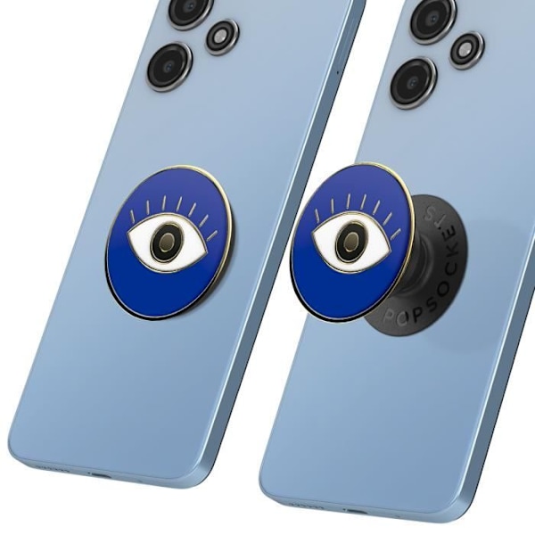 Universalring och stöd - POPSOCKETS - PopGrip Evil Eye Design - Infällbar - Videostöd - Blå plast Blå