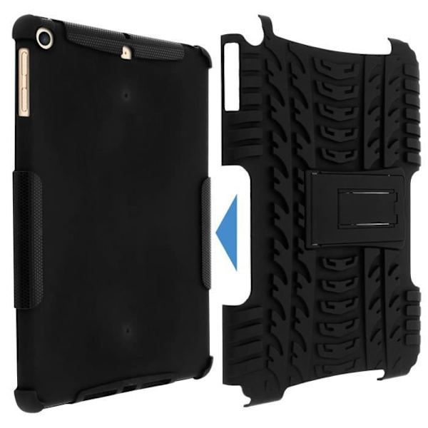 Coque iPad 9.7 - AVIZAR - Förstärkt Stötskydd - Silikon Gel - Polykarbonat - Inbyggt Stöd Svart