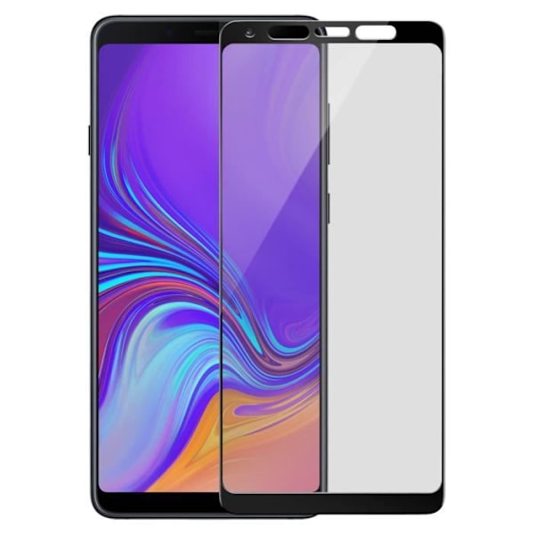 Film til Samsung Galaxy A9 2018 Beskyttelsesglas med sort kant Svart