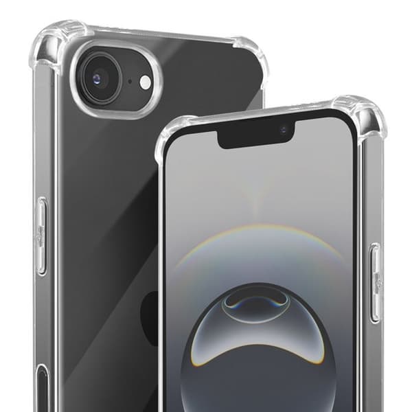 Coque til iPhone 16e Silikone Stødabsorberende Forstærkede Hjørner Akashi Gennemsigtig Vit