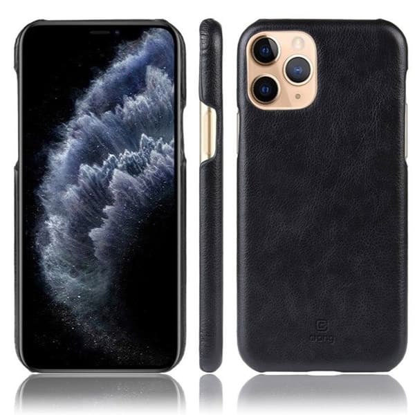 PU-læderetui - Crong - iPhone 11 Pro - Sort - Semi-rigid - Elegant design Sort