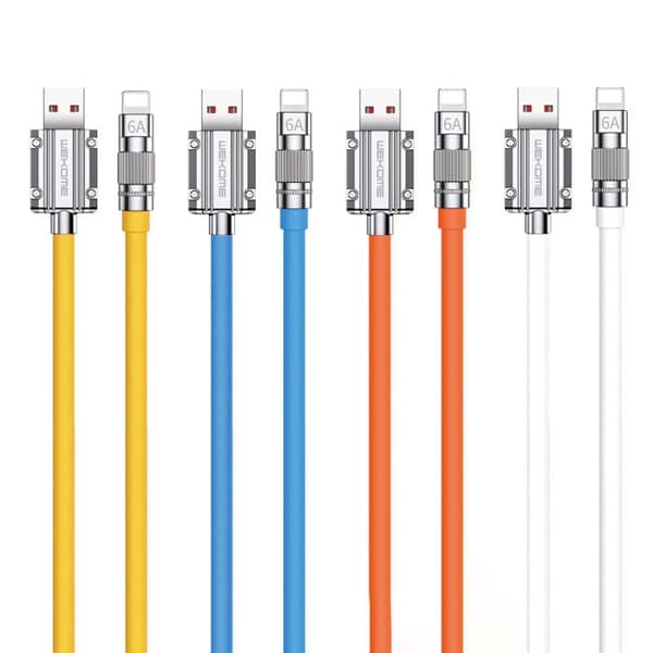 Forbindelseskabel - WEKOME - WDC-186 - USB-A til Lightning - 1 m - Orange Orange