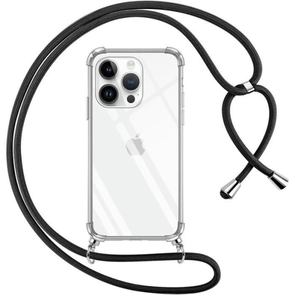 Fodral till Iphone 14 Pro med snodd, genomskinligt silikonfodral med justerbart anti-fall halsbandsfodral för Iphone 14Pro[H2041]