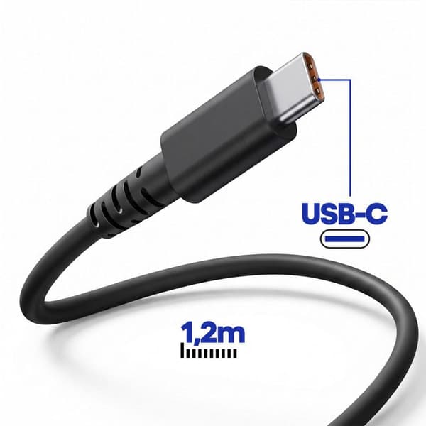 USB-C 65W Strømforsyning til PC Dell / Acer / Microsoft Sort Svart