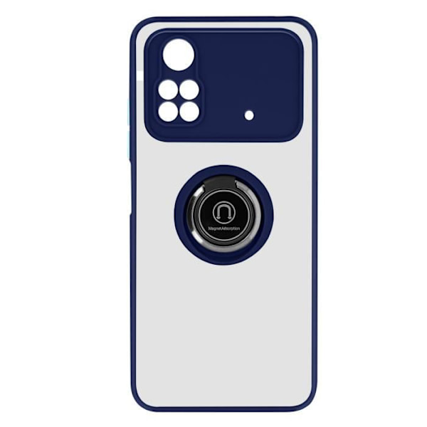 Xiaomi Poco M4 Pro Bi-material Case Metal Ring Video Support Blue