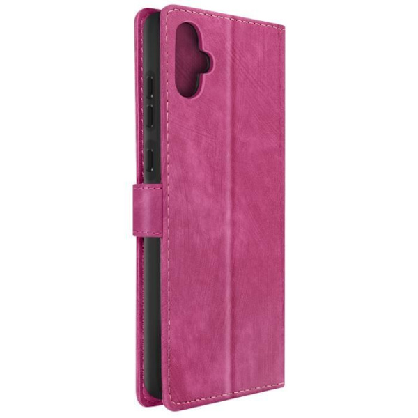 Fodral till Samsung Galaxy A05 - AVIZAR - Imiterat läder med borstad effekt - Rosa handledsrem Rosa