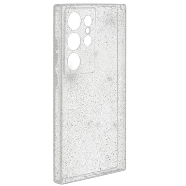AVIZAR semi-rigid taske til Samsung S24 Ultra - Gennemsigtig glitter - Kamerabeskyttelse Transparent