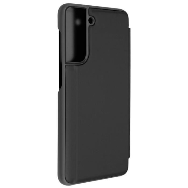 Hölster - AVIZAR - Samsung Galaxy S21 FE - Transparent lock med spegeleffekt - Stödfunktion - Svart Svart