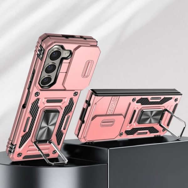 Fodral - AVIZAR - Samsung Galaxy Z Fold 5 - Stötsäker - Kameraskydd - Stödring - Rose Gold Rosa