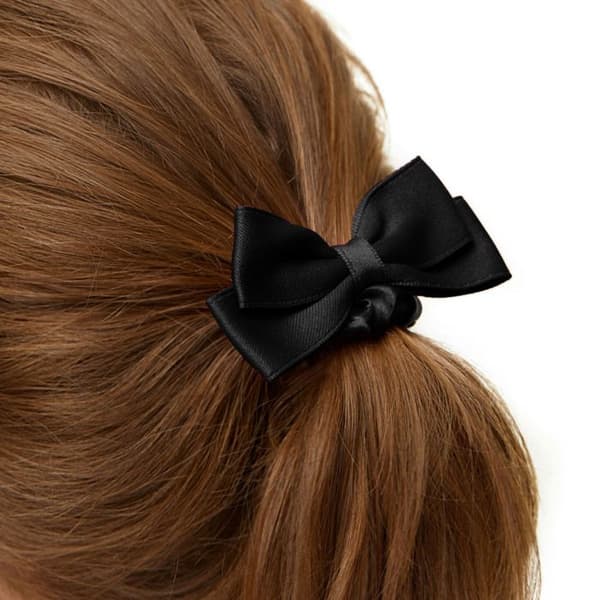 Chouchou - AVIZAR - Sløjfe - Satin - Sort - Elegant til Hår Svart