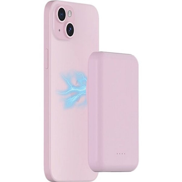 Powerbank - BIGBEN CONNECTED - 5000mAh - Induktion - USB A / USB C - MagSafe kompatibel Rosa