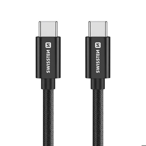 USB-C til USB-C kabel 3m 60W Universel Hurtig Opladning og Overførsel Swissten Sort
