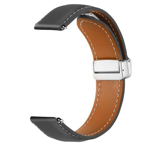 Armband för Galaxy Watch 5 / 5 Pro / 4 i läder med svart magnetisk spänne svart