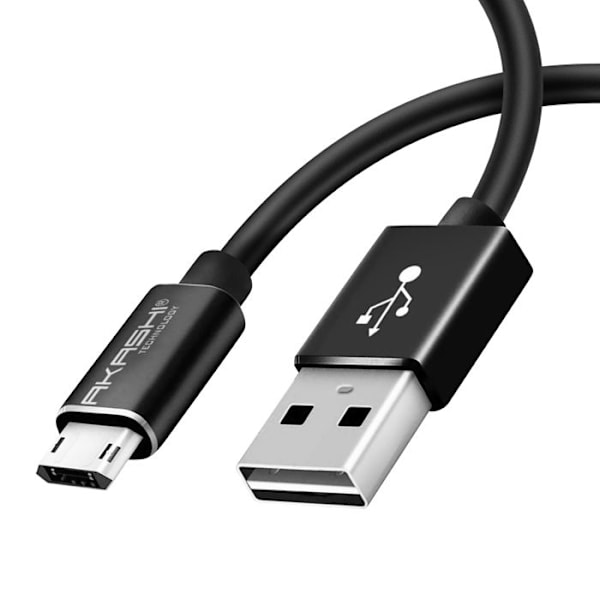USB til Micro-USB Opladning og Synchronisering 1m Akashi Sort Svart