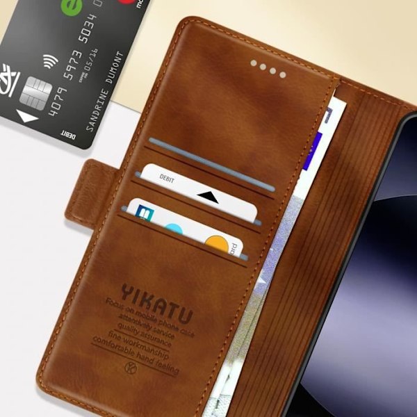 Fodral för Xiaomi Redmi Note 14 4G Video Stöd Brun kastanj