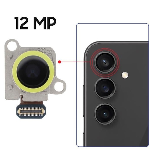 Ultravidvinkelkamera til Samsung Galaxy S23, S24 og S24 Plus 12MP Samsung Black Svart