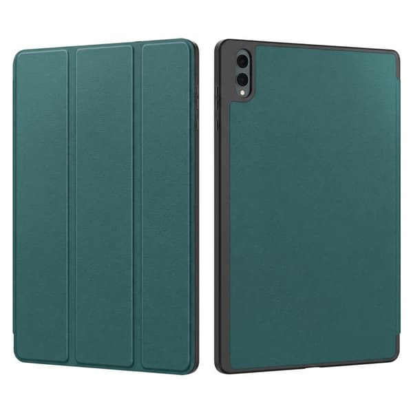 Samsung Galaxy Tab S12 Plus -kotelo, jossa on tuki ja kynätasku, kuusenvihreä Grön