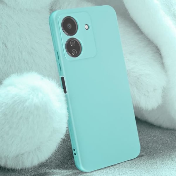 Taske til Xiaomi Redmi 13C - AVIZAR - Halvstiv Soft-touch mat turkis - Blå - Syntetisk - Blandet Blå