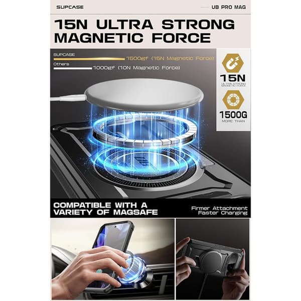 Cover til telefon - SUPCASE - Google Pixel 9 / 9 Pro - Sort - Stødresistent - Syntetisk svart