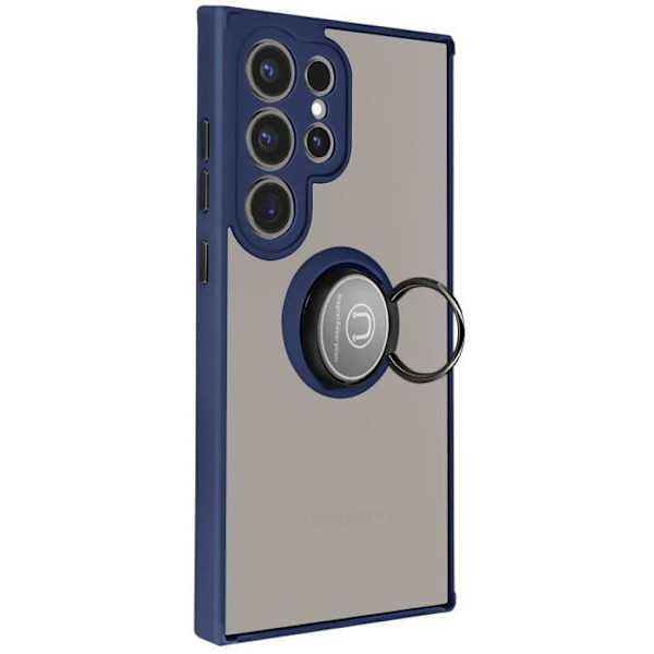 Taske til Samsung Galaxy S24 Ultra - AVIZAR - Metal Ring Stand Function - Midnight Blue Blå