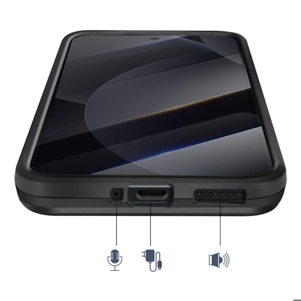 Cover til Redmi Note 15 Pro Plus med sort magnetisk ring Svart