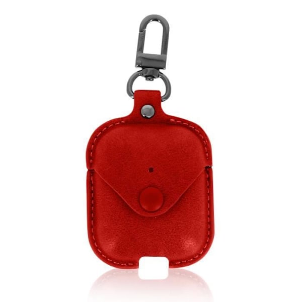 AirPods etui - DEVIA - Cowboy Series - Glat læder - Rød - Integreret karabinhage Röd