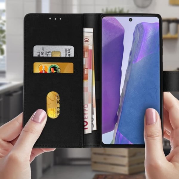 Etui til Samsung Galaxy Note 20 - Chesterfield - Fuld beskyttelse - Kortlæser - Video støtte - Magnetisk Svart