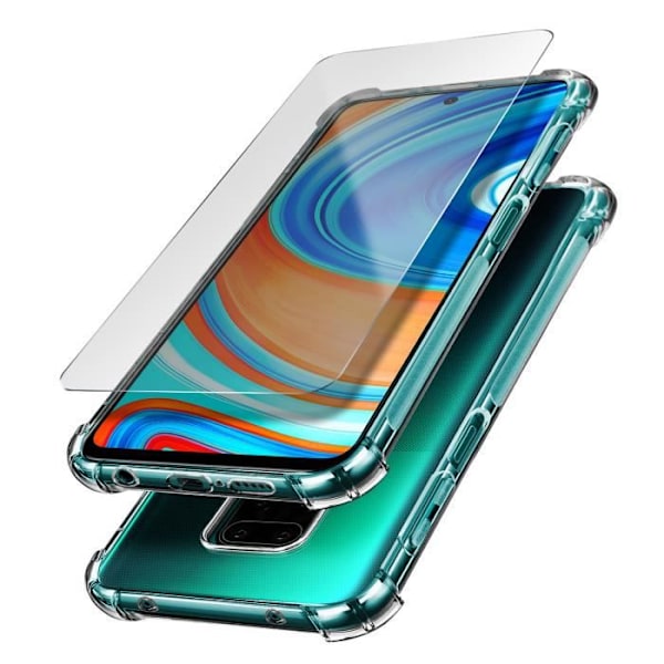 Skyddspaket Xiaomi Redmi Note 9S / 9 Pro / 9 Pro Max Soft Shell + Vitt glas