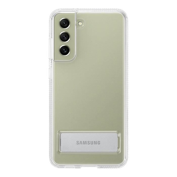Kuori - Samsung - Galaxy S21 FE - Kirkas seisomakansi - Läpinäkyvä valkoinen - Ultra-ohut ja kevyt Klar vit