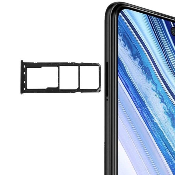 Kortbakke - Xiaomi - Redmi Note 9 - 2x Nano SIM - Micro SD - Sort Svart