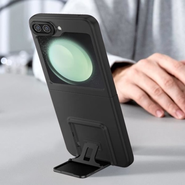 AVIZAR hårdt etui til Samsung Galaxy Z Flip 5 - Classic Stand Black - Foldbart og justerbart stativ Svart