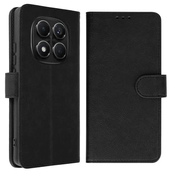Plånboksfodral - Xiaomi - Redmi Note 14 Pro/Pro Plus - Svart - Stöd - Magnetflik Svart