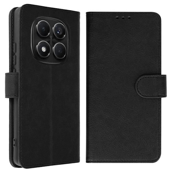 Redmi Note 14 Pro ja 14 Pro Plus Lompakko ja Tuki Musta Svart