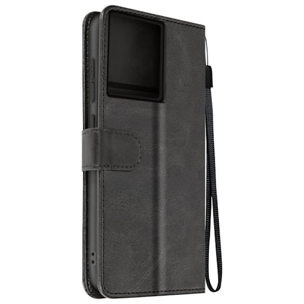 Fodral till Motorola Edge 50 Pro Handledsrem Flip Stand Plånbok Svart Svart