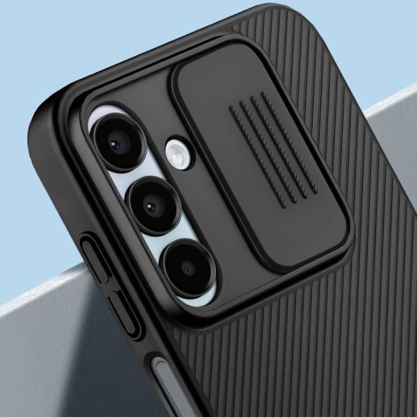 Nillkin hårt fodral för Samsung Galaxy A15 5G - Stötsäkert förstärkta hörn - skjutbart kameraskydd - svart Svart