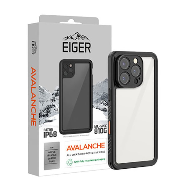 Coque 360° Foran Bagpå til iPhone 16 Pro Max IP68 Ultra Forstærket Eiger Transparent Vit