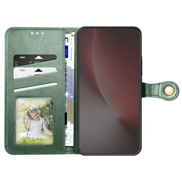 Folio Wallet Case til Honor Magic 8 Lite med Håndledsrem og Kortholder Mørkegrøn Grön
