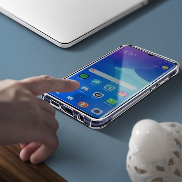 Pehmeä kuori - Xiaomi - Mi Note 10 Lite - Läpinäkyvä - Integroitu jalusta - Alkuperäinen tekstuuri Transparent