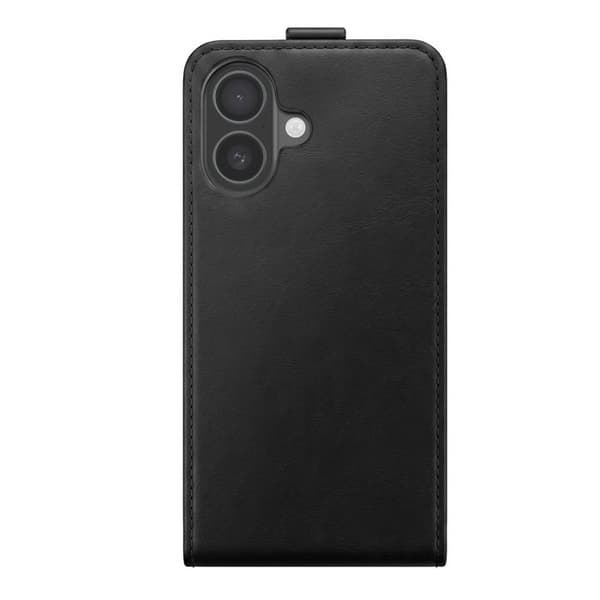 Vertikal Magnetisk Klapetui til iPhone 16 med Indbygget Kortholder Sort