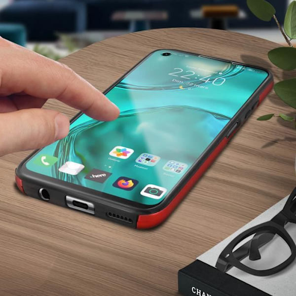 Skyddande skal - AVIZAR - Huawei P40 Lite - Hård baksida - Mjuk framsida - Röd Röd