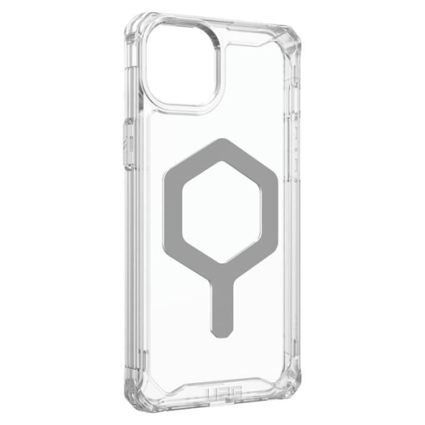 UAG MagSafe-fodral för iPhone 15 Stötsäkert Tunn Transparent och Silver Plyo Series