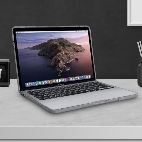 Beskyttelsescover - AVIZAR - Macbook Pro 13'' 2020 - Hårdt polycarbonat - Silikone - Grå Grå