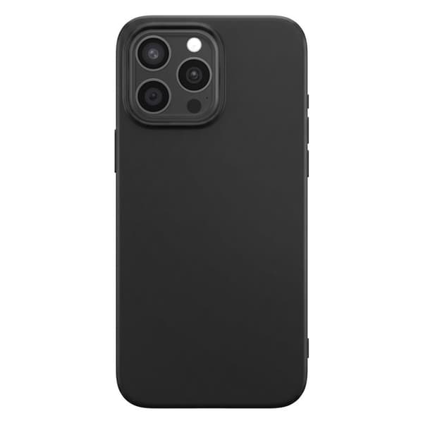 Silicone Cover til iPhone 15 Pro Max med Diskret Stødbeskyttelse Mayaxess Sort Svart