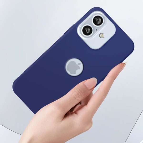 Fodral till iPhone 16 AVIZAR Soft Touch Matt Flexibel Silikon Midnattsblå Blå