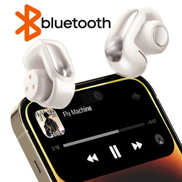 Bluetooth Hörlurar Clip Öra Bullerdämpning Laddningsfodral LinQ Beige Beige