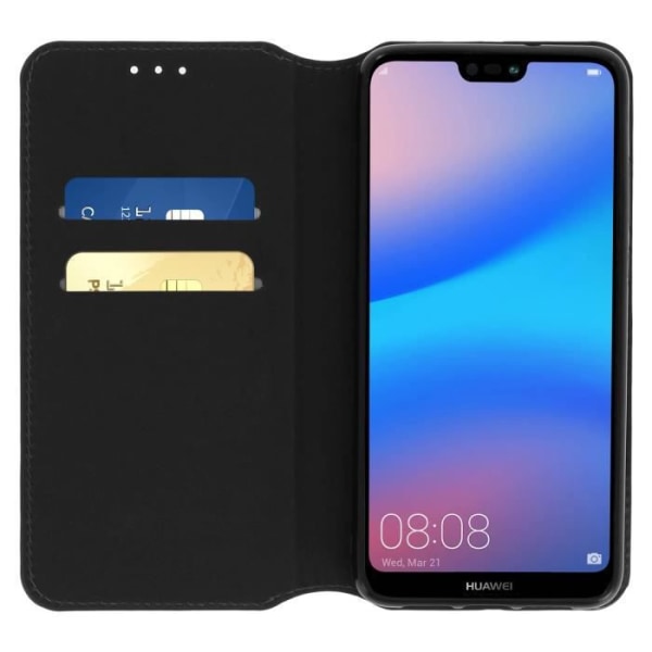 Huawei P20 Lite Fodral Folio Cover Korthållare Stativ Funktion Svart